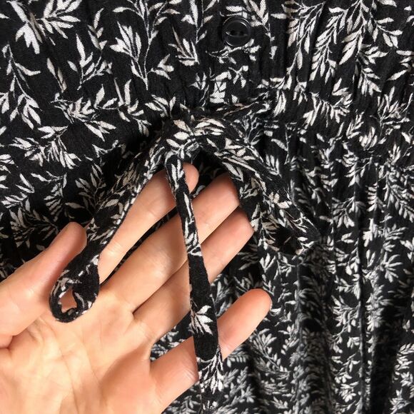 Gap Black White Floral Drop Waist Dress Women's Size XS - Picture 5 of 7
